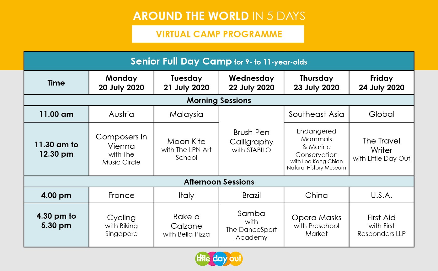 Little Day Out's Around the World in 5 Days Senior Camp Programme