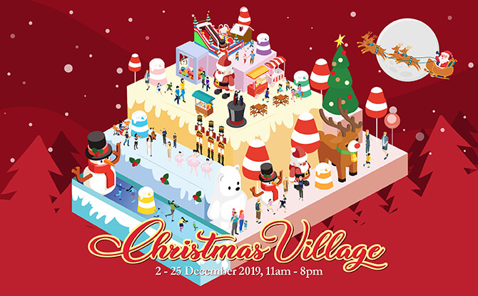 Aperia Mall’s Christmas Village Features An Ice Rink, Inflatable Obstacle Course, Human Claw Machine And More!