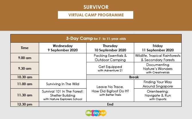 Super September Holiday Virtual Camps 2020: Survivor Programme