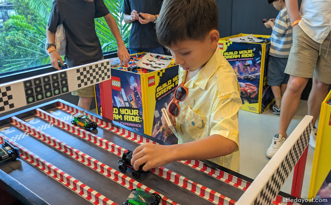 LEGO X HyperDrive: Build Your Dream Ride Autoshop Experience 2 families can come together to build LEGO and race their cars