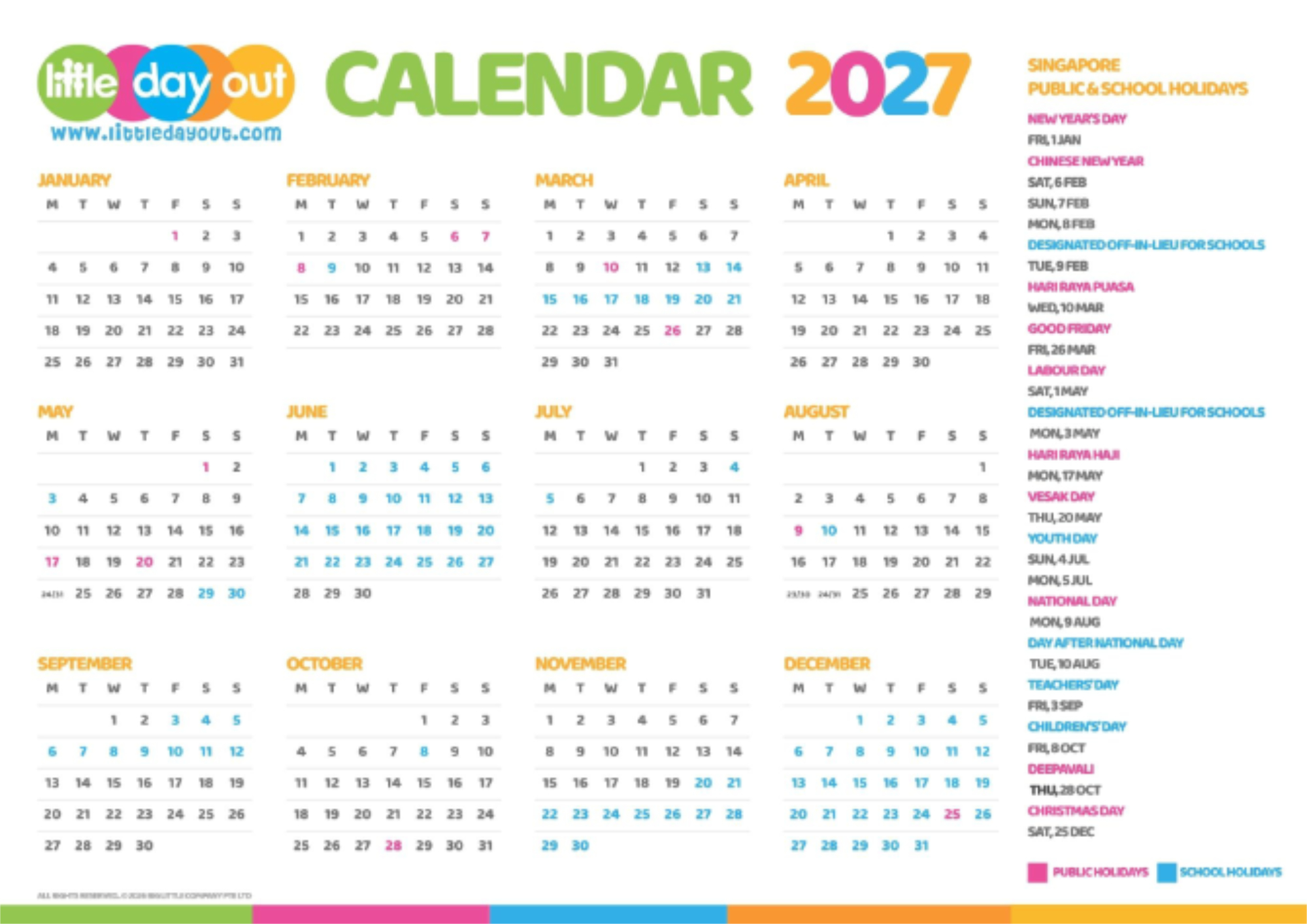 Little Day Out's 2027 Calendar With Singapore Public Holidays & MOE School Holidays 2027 1 Get Your Free Little Day Out 2027 Calendar to Plan for the Year Ahead