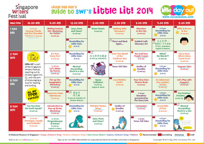 Little Day Out’s Guide to Singapore Writers Festival Little Lit 2014
