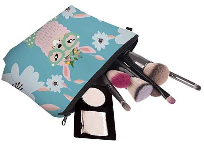 Llama Print Makeup Bag with Coin Pouch