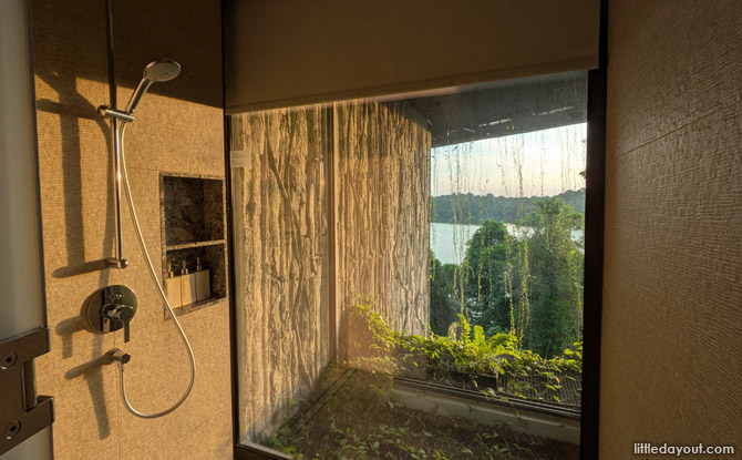 Mandai Rainforest Resort by Banyan Tree: Family Staycation Review 6 For a feel of what it's like to bathe while enjoying the views, there's an option to raise the roller blinds.