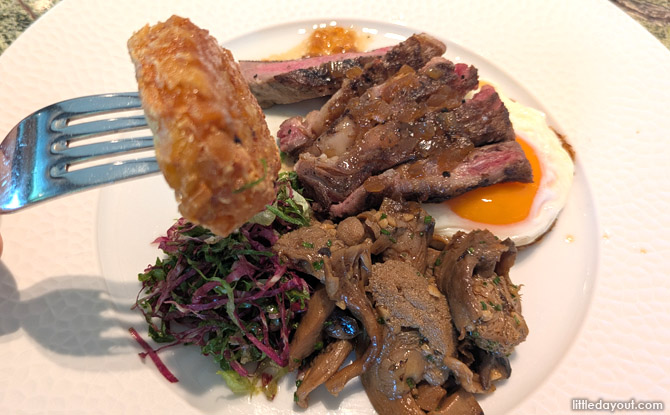 Mandai Rainforest Resort by Banyan Tree: Family Staycation Review 24 choice of American-style breakfast, Belgian Buckwheat waffle, Nasi Lemark, Noodles, Grilled Ribeye (yes for breakfast!) and Prata with Eggs Benedict.