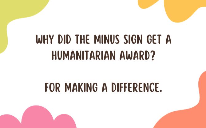 Why did the minus sign get a humanitarian award?