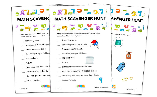 Math Scavenger Hunt Templates