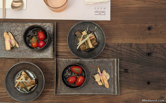 MODU High Review: Hanok-Inspired Korean Restaurant In CBD Serving Premium Samgyaetang 3 Appetisers: Light, Balanced Flavours