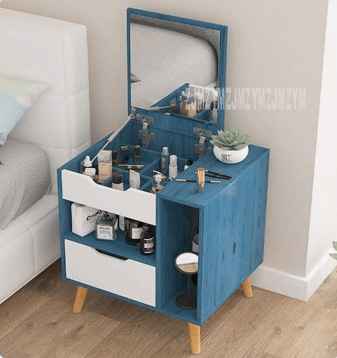 Nordic Modern Dressing Table With Mirror Drawer