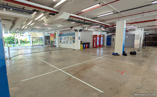 two sheltered courts in use, subject to availability