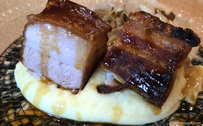 Sabòr: Spirited Sensuous Spanish Cuisine At CHIJMES Singapore 10 Crispy Pork Belly, Green Apple ($36)