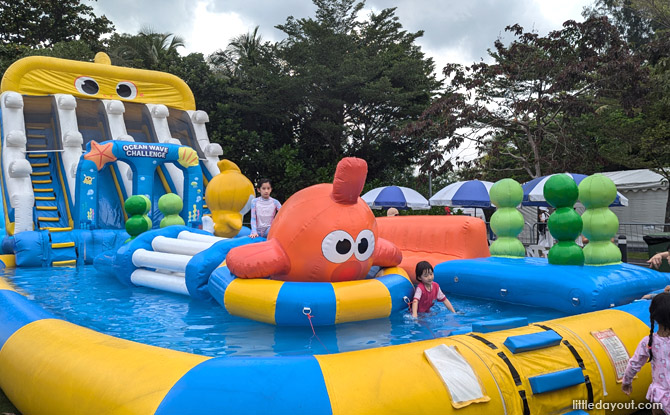 Pinkfong & Baby Shark Splash Wonder Water Park @ Sentosa - Water Play Meets Bouncy Castle Fun 3 Ocean Wave Challenge