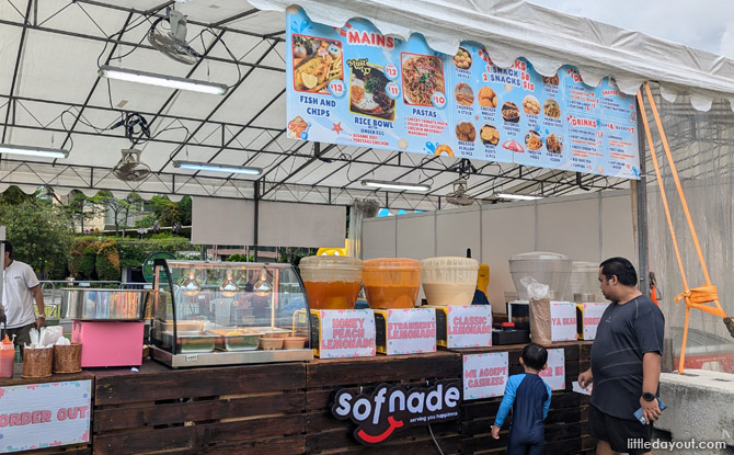 Pinkfong & Baby Shark Splash Wonder Water Park @ Sentosa - Water Play Meets Bouncy Castle Fun 12 A selection of meals, snacks and drinks are available for purchase at the food kiosk