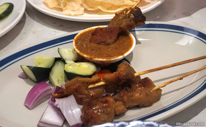 Tanglin Cookhouse At Tanglin Mall: 90-min Nasi Lemak Buffet with Free-Flow Chicken Satay, Ayam Goreng Berempah and More 3 Chicken Satay with Peanut Sauce & Condiments