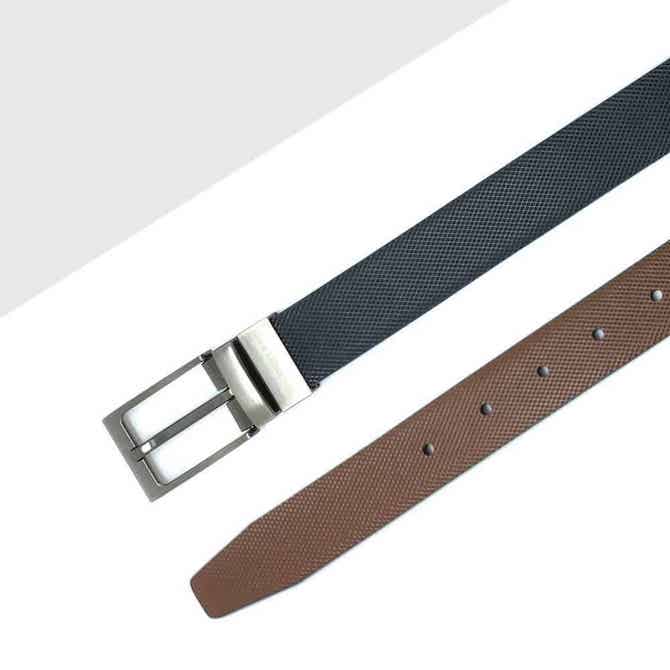 The Shirt Bar Textured Reversible Leather Belt