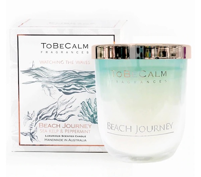 To Be Calm Beach Journey Sea Kelp & Peppermint Medium Soy Candle