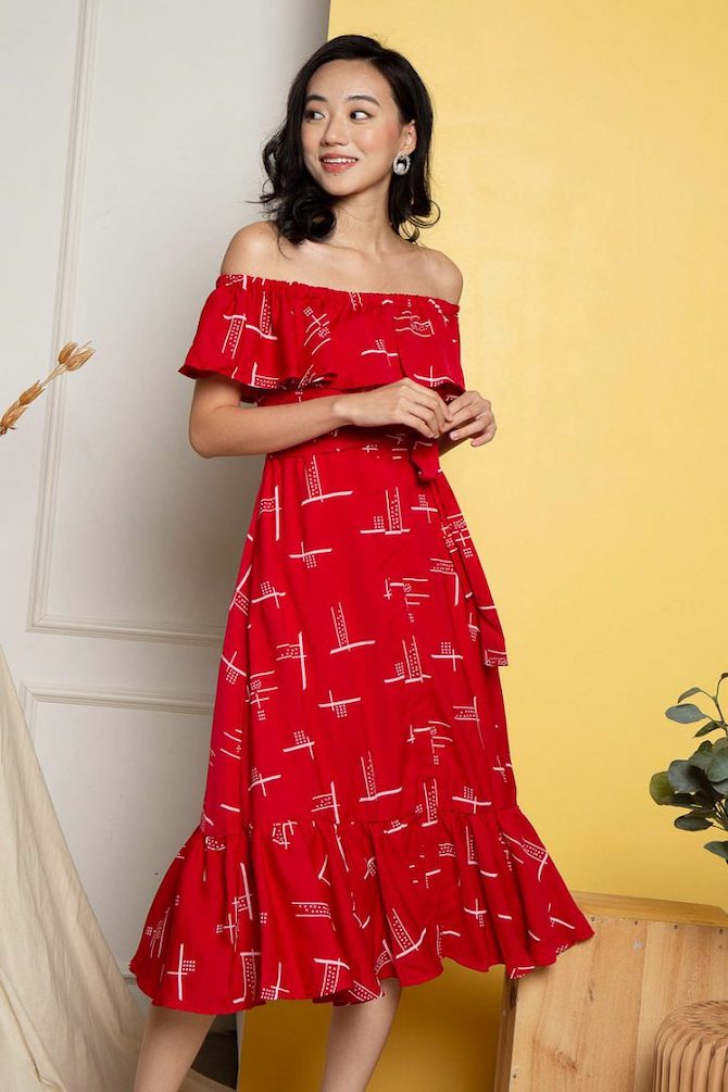 Wild Peonies Caudelia printed midi dress