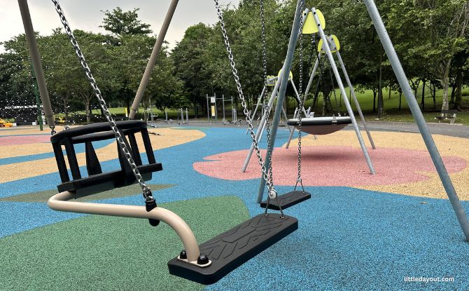 Woodlands Waterfront: Sea, Land, Sky & Playground At The Park 11 Swings at Woodlands Waterfront Park