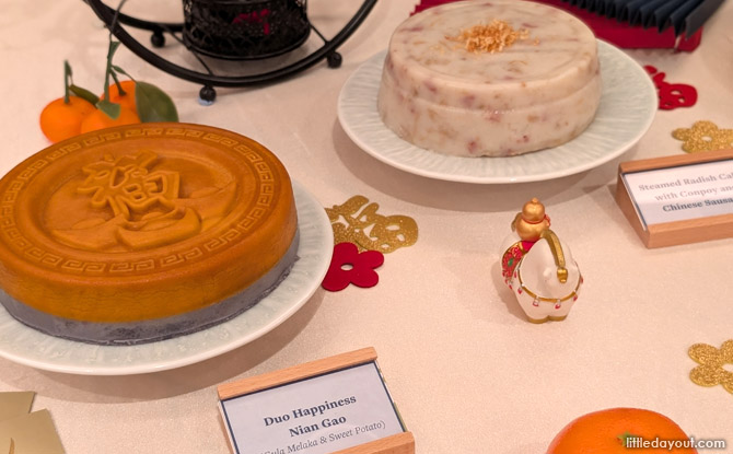 Ya Ge’s (雅阁) Chinese New Year Menu: Refined Cantonese Traditions With A Modern Touch 11 Prosperity Lion Nian Gao and their new Duo Happiness Nian Gao with Gula Melaka and Sweet Potato.