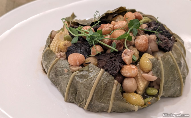 Ya Ge’s (雅阁) Chinese New Year Menu: Refined Cantonese Traditions With A Modern Touch 7 Sautéed Eight Treasures Vegetables with Yunnan Black Tiger Palm Mushroom