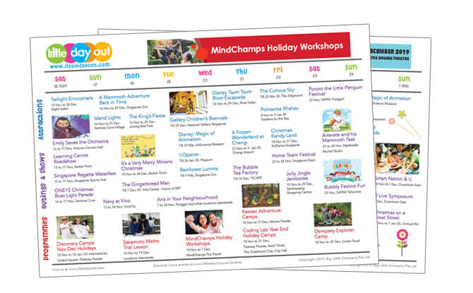 Little Day Out's Guide to the 2019 Year-end School Holidays in Singapore