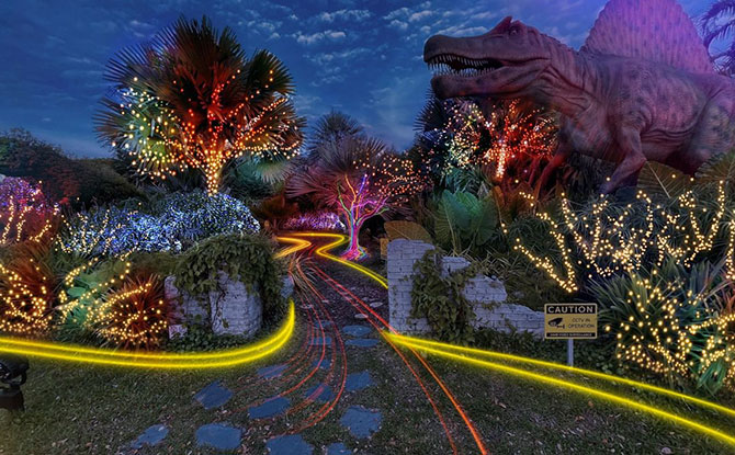 Best Places To See Christmas Lights In Singapore 2022: Where To Get Into The Holiday Spirit 6 Dino Glow at Changi Airport Connector