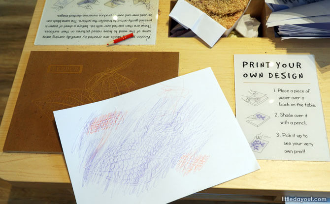 Centre for Ethnobotany, Singapore Botanic Gardens: How Plants Have Shaped Our World 7 Children's activity at the Wood Block exhibition at the Centre for Ethnobotany