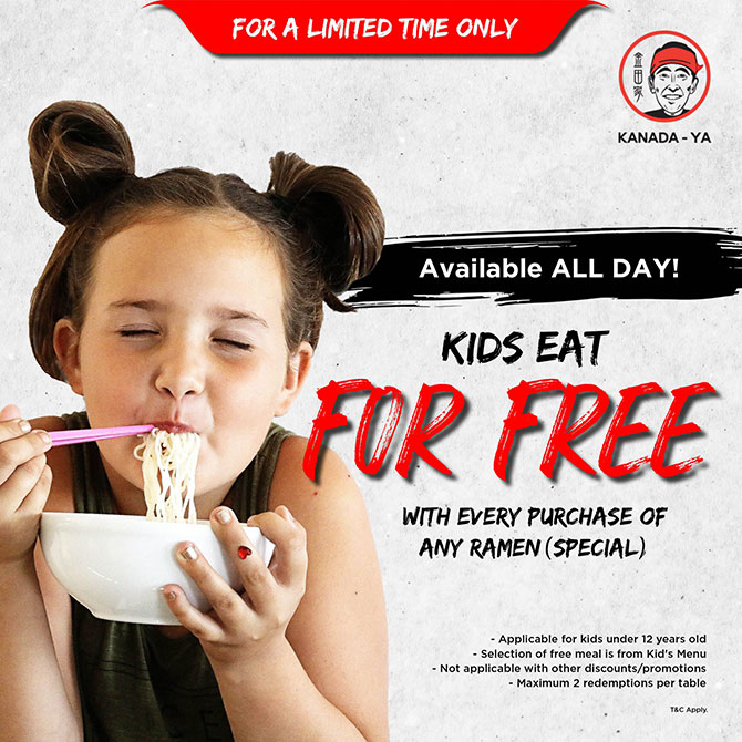 Kanada-Ya, Kids Eat for Free