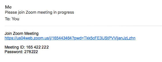 Mail to Join Zoom Meeting