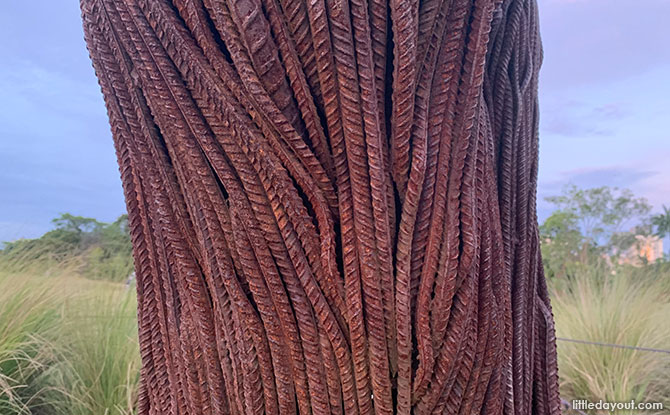 Re-bars that make up the Lone Tree at Jurong Lake Gardens, Grasslands