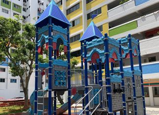 Castle Playground In Yishun: Man The Blue Battlements Castle Playground In Yishun: Man The Blue Battlements