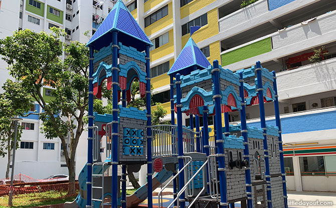 Castle Playground In Yishun: Man The Blue Battlements Castle Playground In Yishun: Man The Blue Battlements