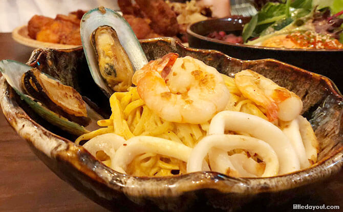 Tom Yum Seafood Pasta at Ash and Char