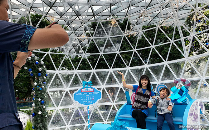Take a picture inside a Snow Dome at Canopy Park