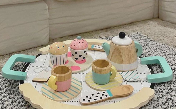 Wooden tea set