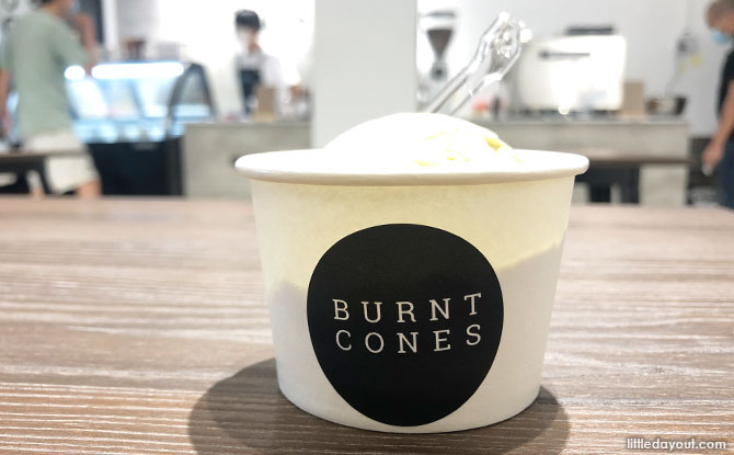 Burnt Cones Pistachio ice cream