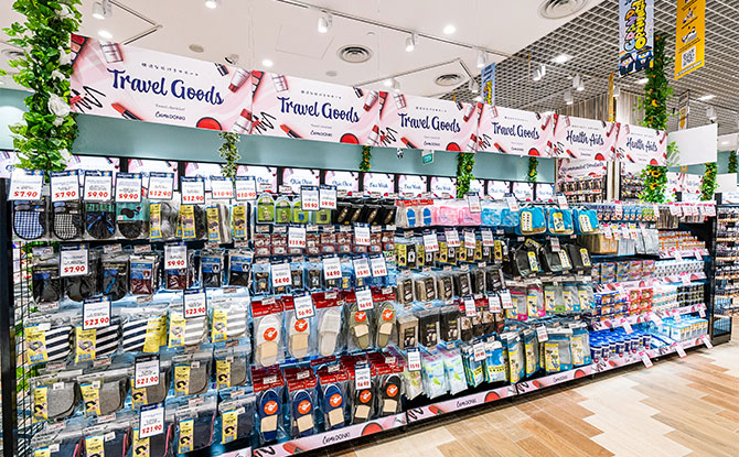 travel section at Don Don Donki Jewel Changi Airport