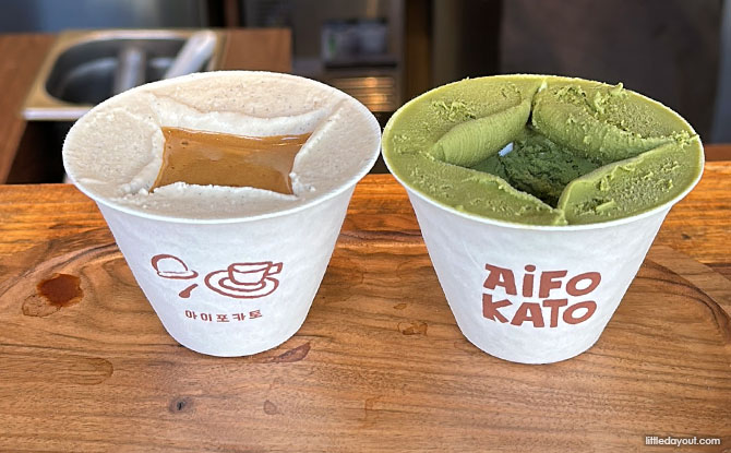 AiFOKATO: Diamond-Faceted Affogato, -86°C Dirty Coffee & Butter Mochi 2 Mix and match gelato flavours with pours to craft a personalised affogato
