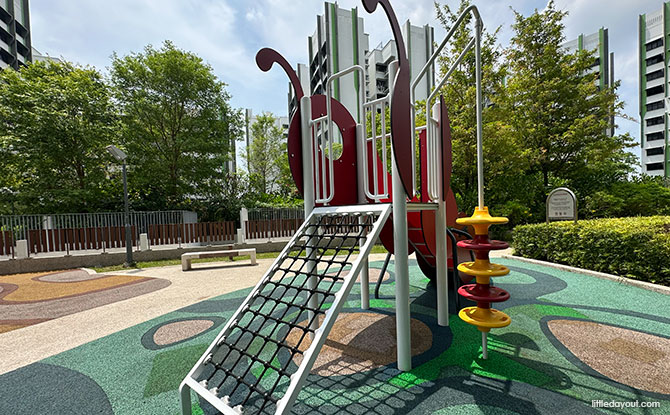 Alkaff Oasis Playgrounds: Ant, Honey Tree, Jellyfish & Sheltered Playground 2 Red Ant at Alkaff Oasis climbing structure