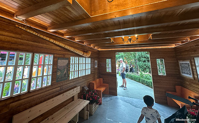 Alpine Adventure Starring Begonias At Gardens By The Bay 4 wooden hut