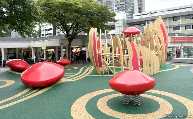 Large Red Saga Seeds at the Playground