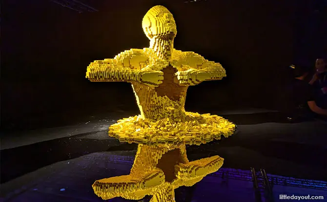 Yellow room at Art of the Brick exhibition