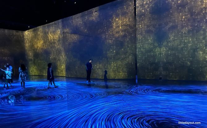 Future World At ArtScience Museum: Kid-Friendly teamLab Exhibition Where Art Meets Science 1 I Know Myself Through the Flow, The Ethereal Body of Flowers, Universe of Water Particles & Flow Reaches Far