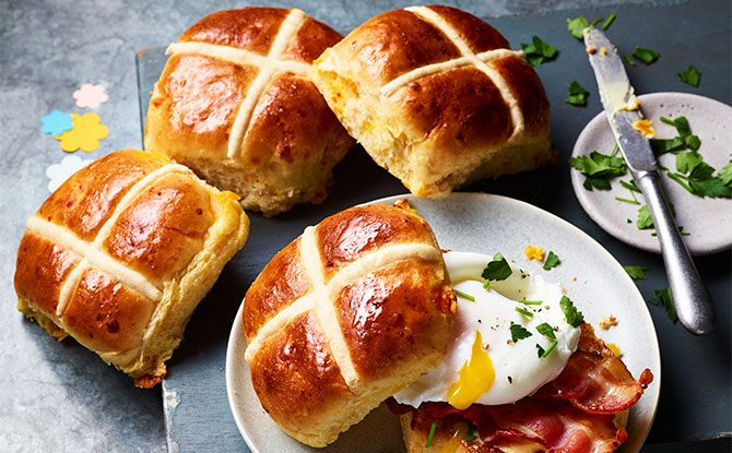 Cheesy Hot Cross Bun