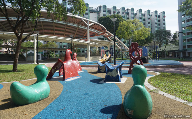 The Animal Playground at Toa Payoh is located next to the modern children's playground