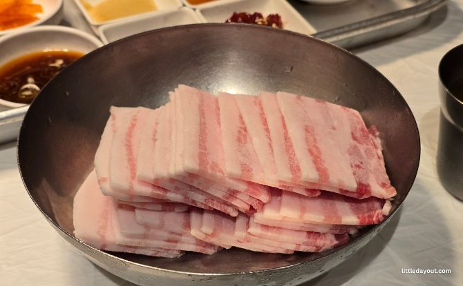 Bae Sik Dang: Experience Old-School Korean Naengsam In Singapore 4 Naengsam (3mm thin-cut flash frozen pork belly)