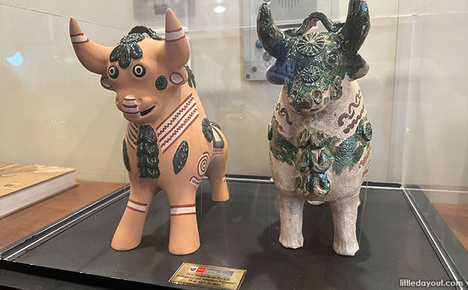 pair of bulls statues