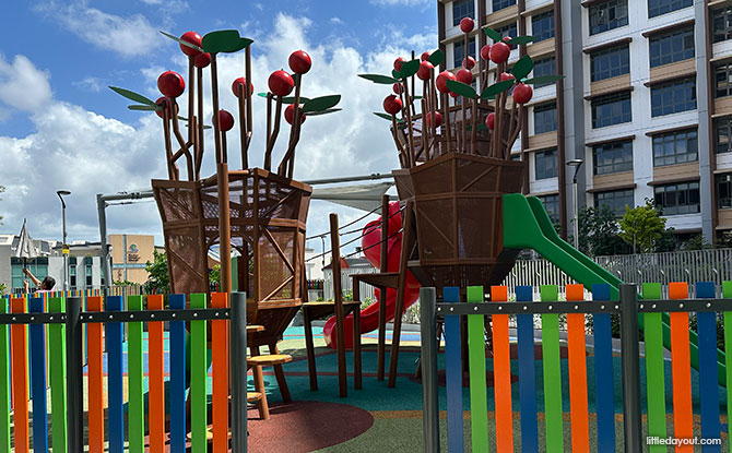 Bartley GreenRise Playground: Cherry Trees & Birds 1 Bartley GreenRise Playground: Cherry Trees