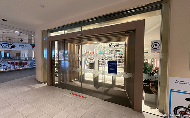 Bedok Public Library entrance on Level 2