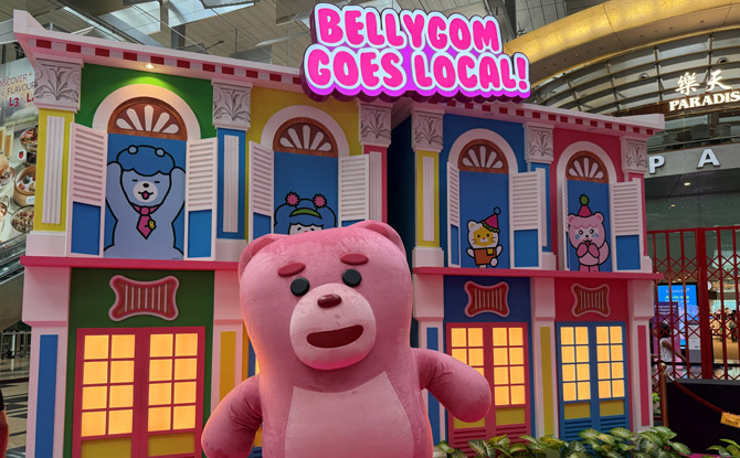 bellygom_01 Bellygom Goes Local At Changi Airport: Singapore Adventure With The Pink Bear From 13 Mar To 3 May